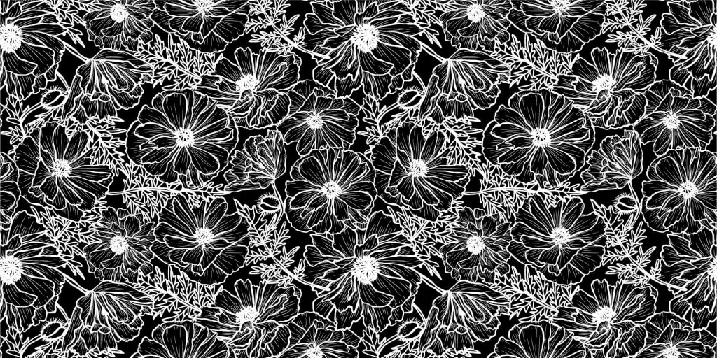 Flores blancas y negras