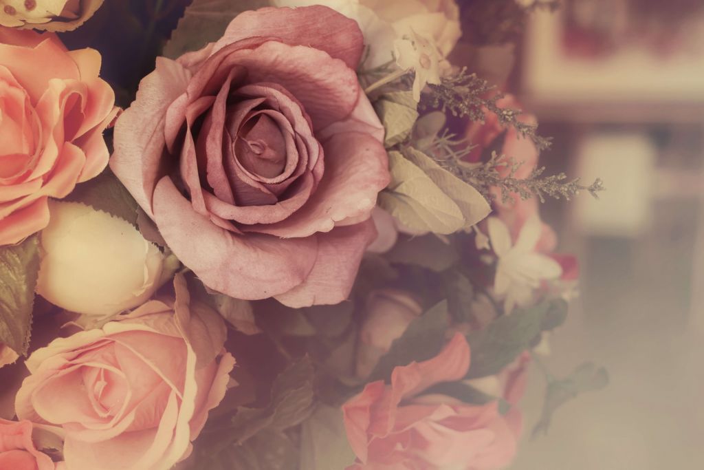 Rosas rosas vintage