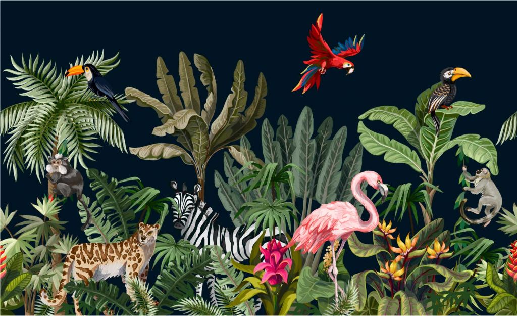 Animales de la selva de colores