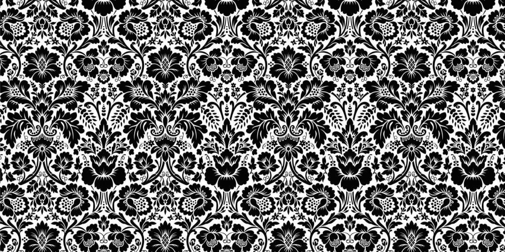 Damasco blanco y negro