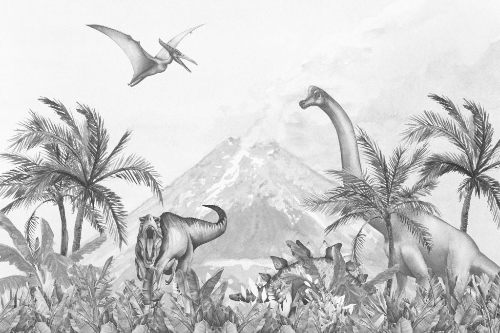 Dinosaurios en blanco y negro