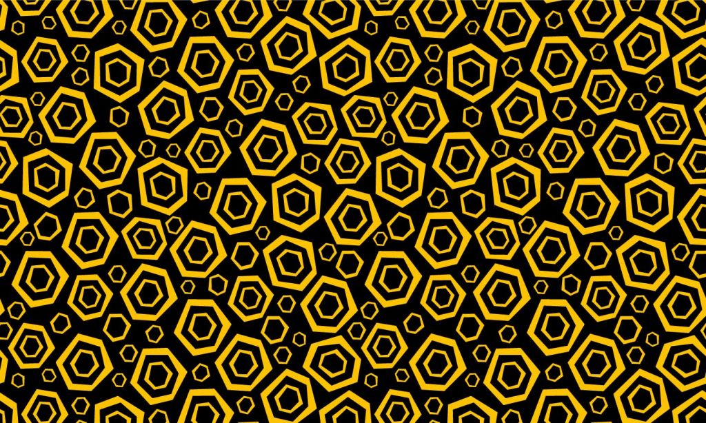 Patrón hexagonal, negro