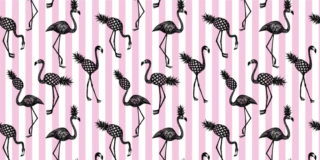 Flamencos y piñas