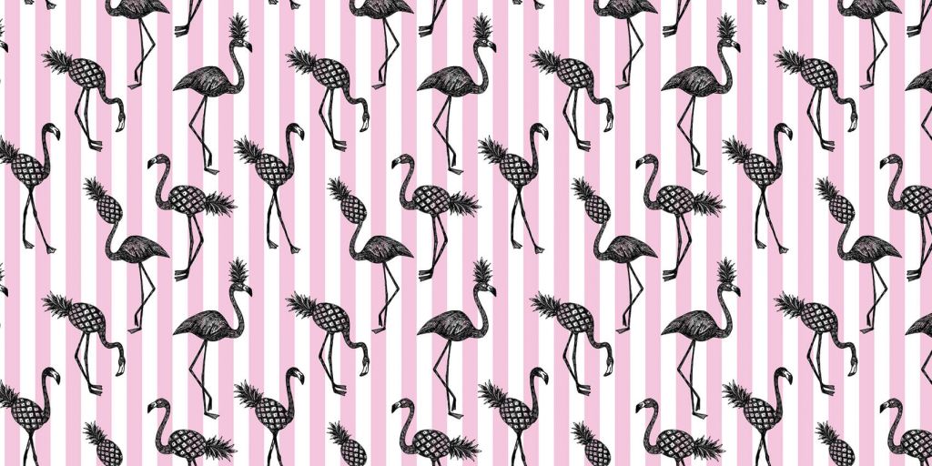 Flamencos y piñas
