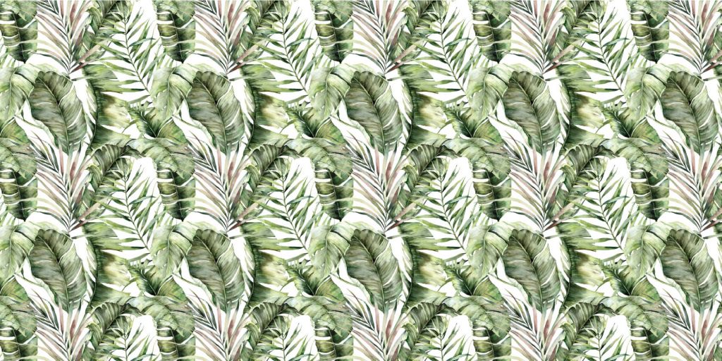 Patrón de hojas de palmera verdes