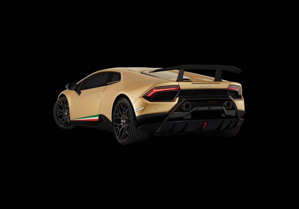 Lamborghini Huracán - parte trasera izquierda, negro