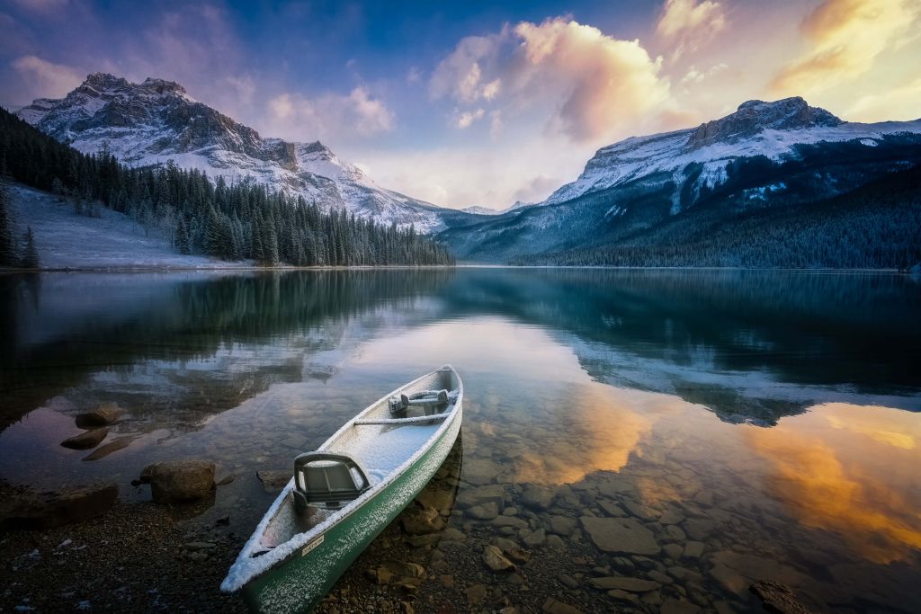 Primera nieve Lago Esmeralda