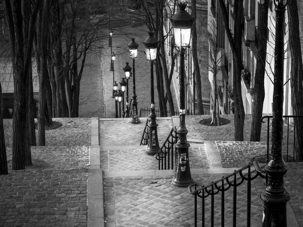 Noche tranquila en Montmartre