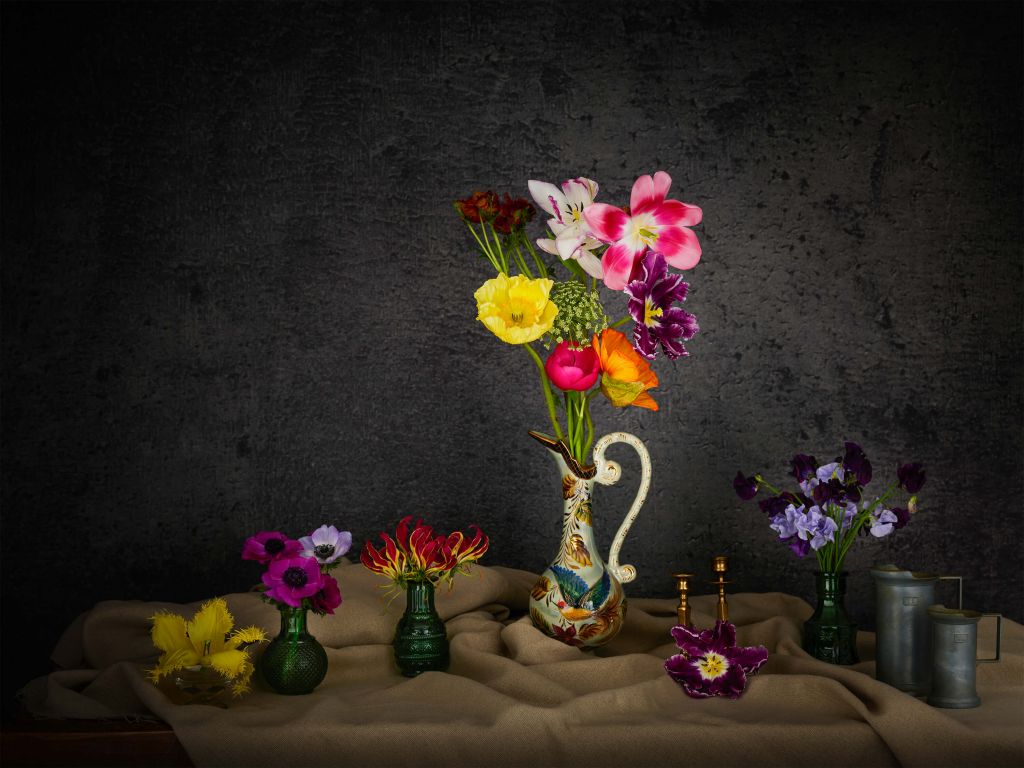 Flores en jarrones