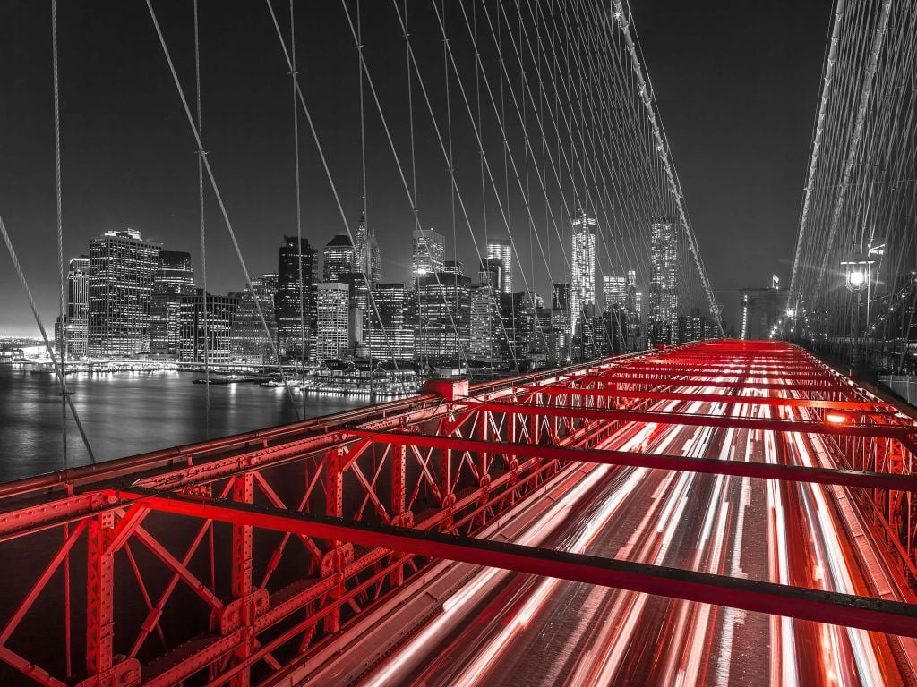 Puente rojo de Brooklyn