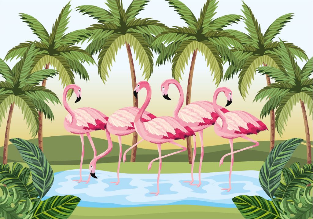 Flamencos dibujados