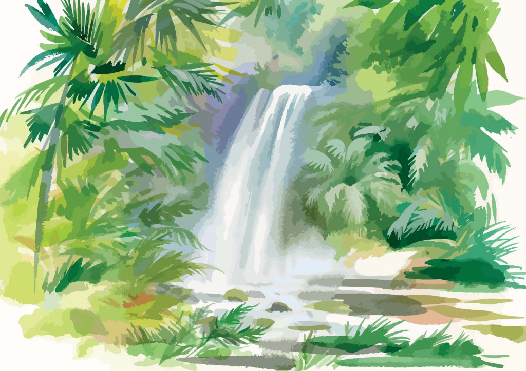 Ilustración de la cascada