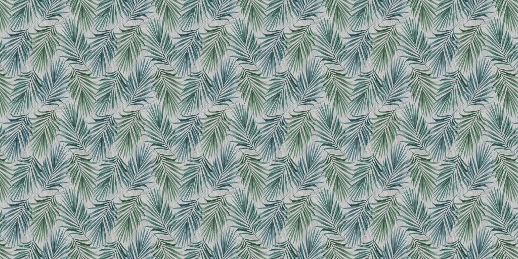 Hojas de palmera azules y verdes