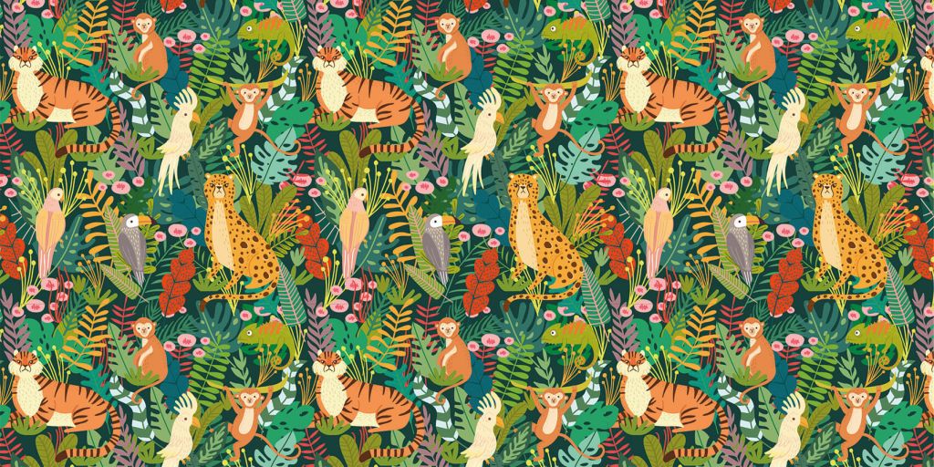 Patrón de animales de colores