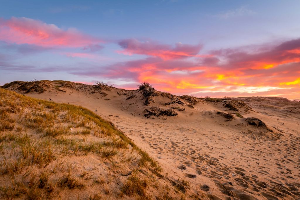Puesta de sol desde las dunas