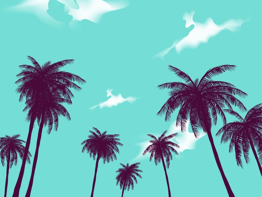 Ilustración de palmeras