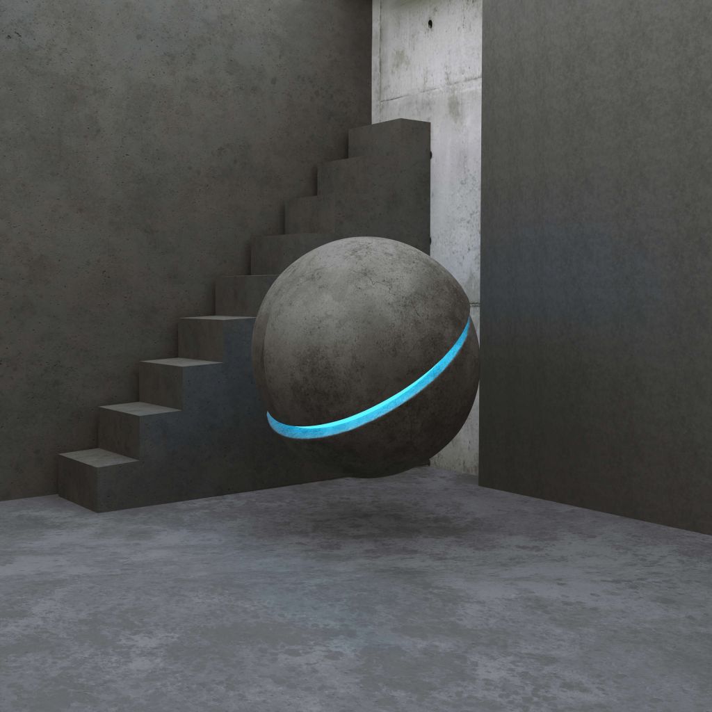 Escalera con bola 3D
