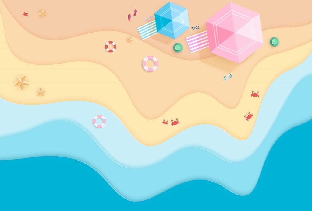 Playa ilustrada