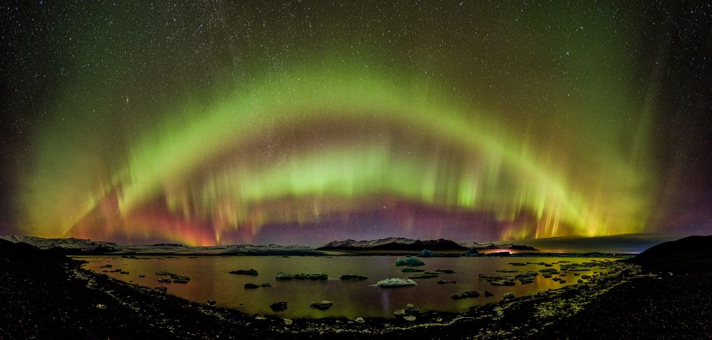 La aurora boreal verde