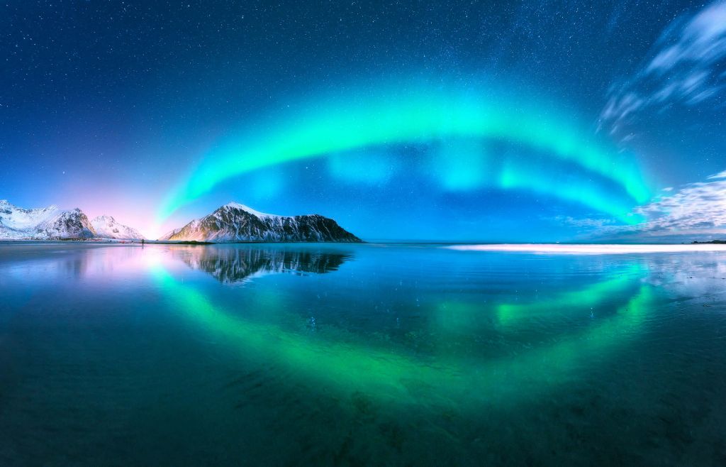 Auroras boreales reflejadas