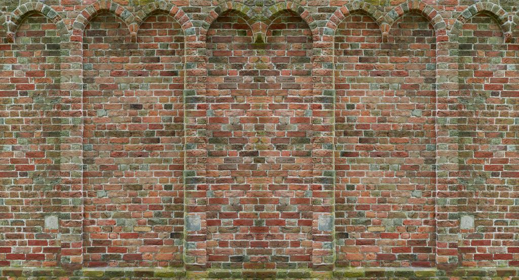 Muro antiguo con arcos