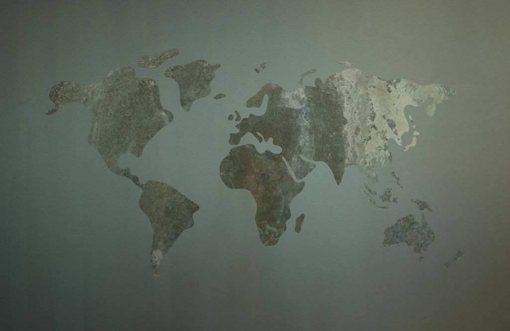 Mapa del mundo verde con estructura