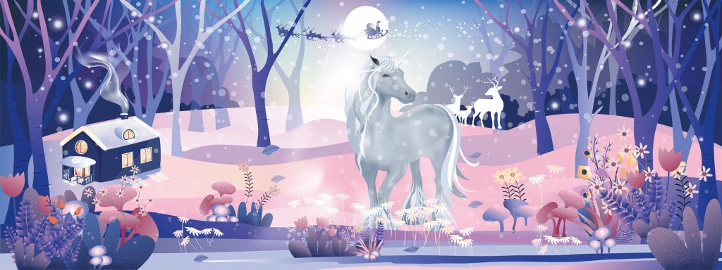 Unicornio en la nieve