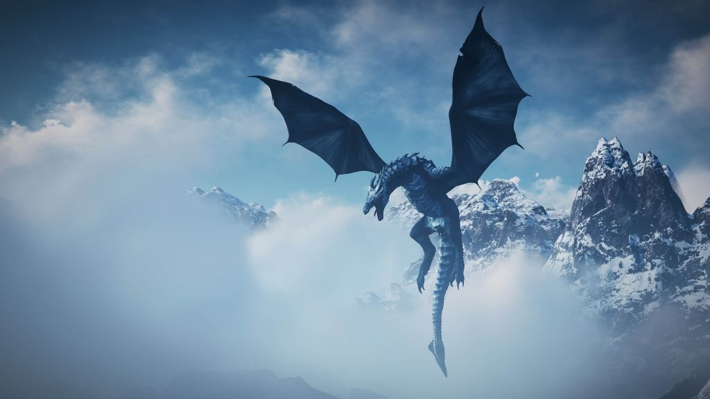 Dragón de hielo volador