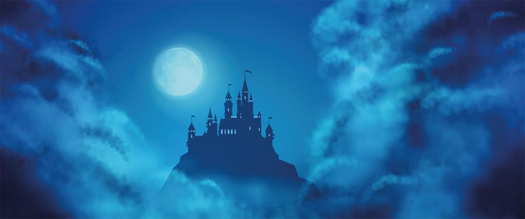 Castillo con luz de luna