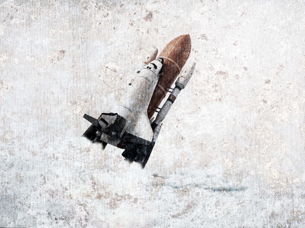 Spaceshuttle sobre hormigón