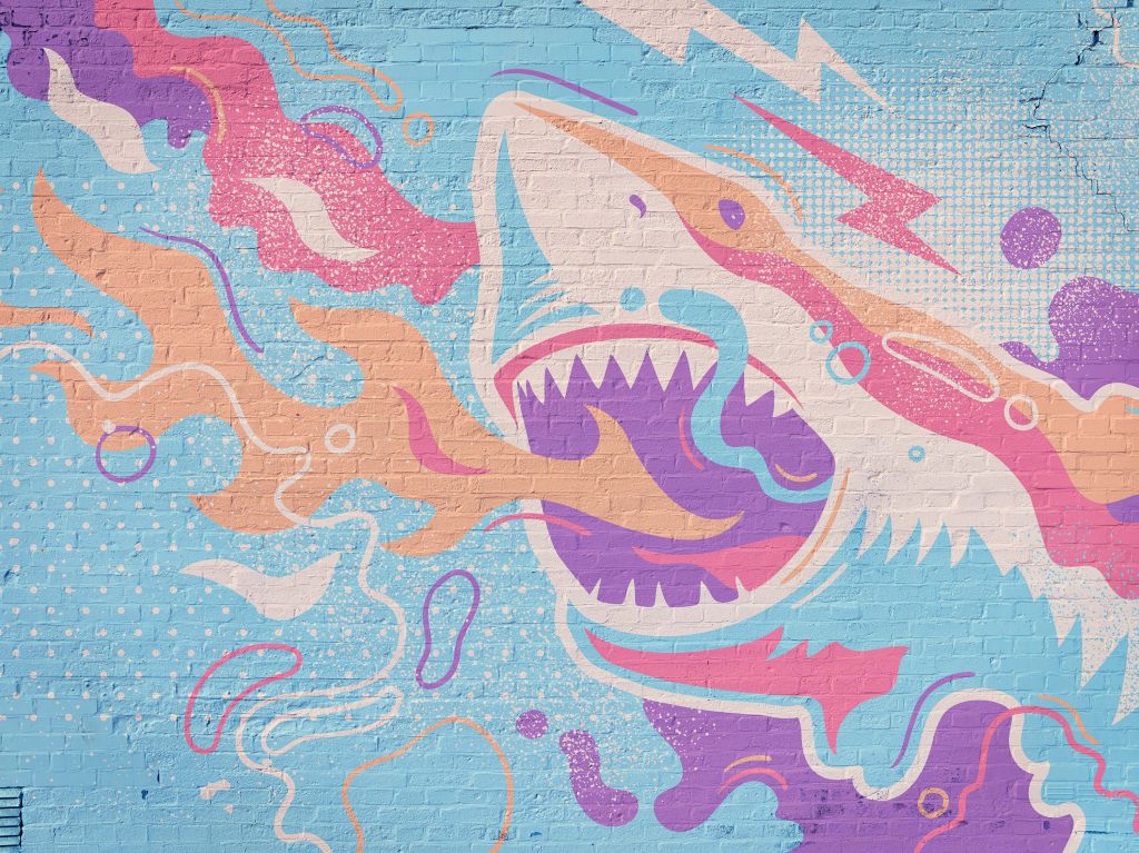 Grafiti con tiburón