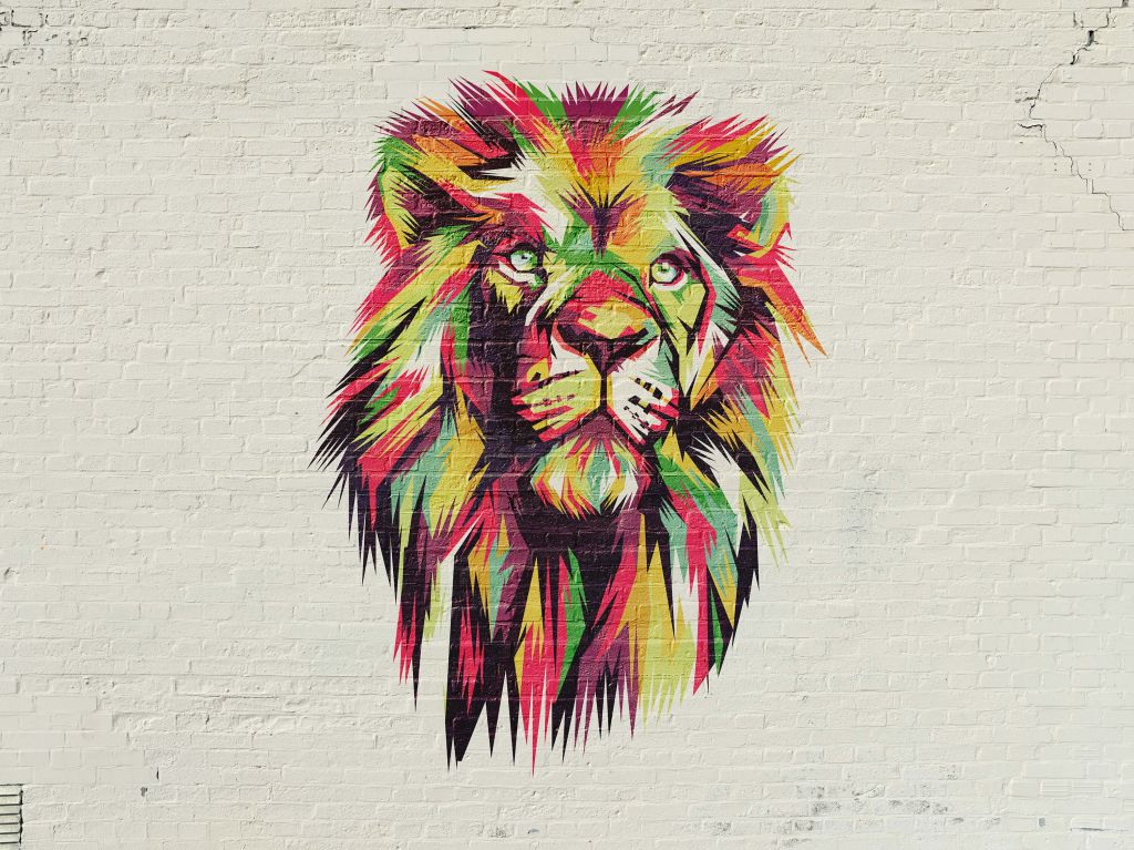 Grafiti de un león