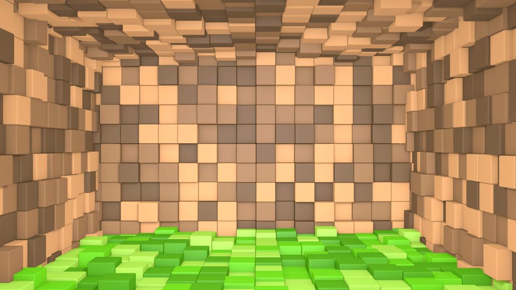 Paisaje 3D de Minecraft