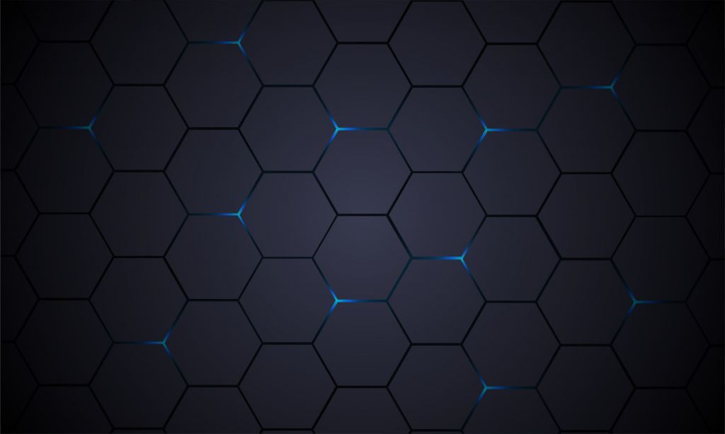 Hexágonos de color gris oscuro