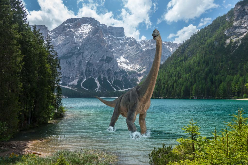 Brachiosaurus en el agua
