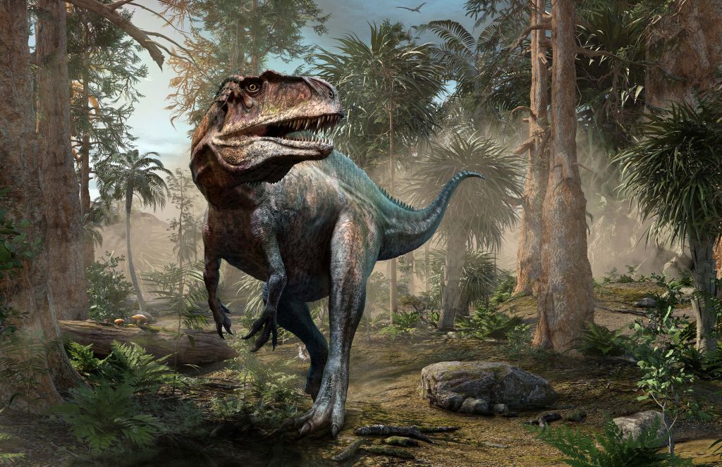 Acrocanthosaurus en el bosque