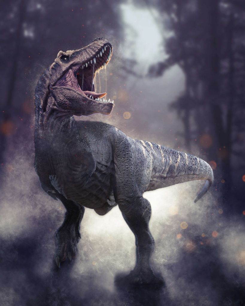 Tiranosaurio Rex de noche