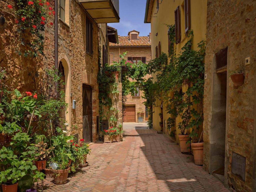 Calle italiana con plantas