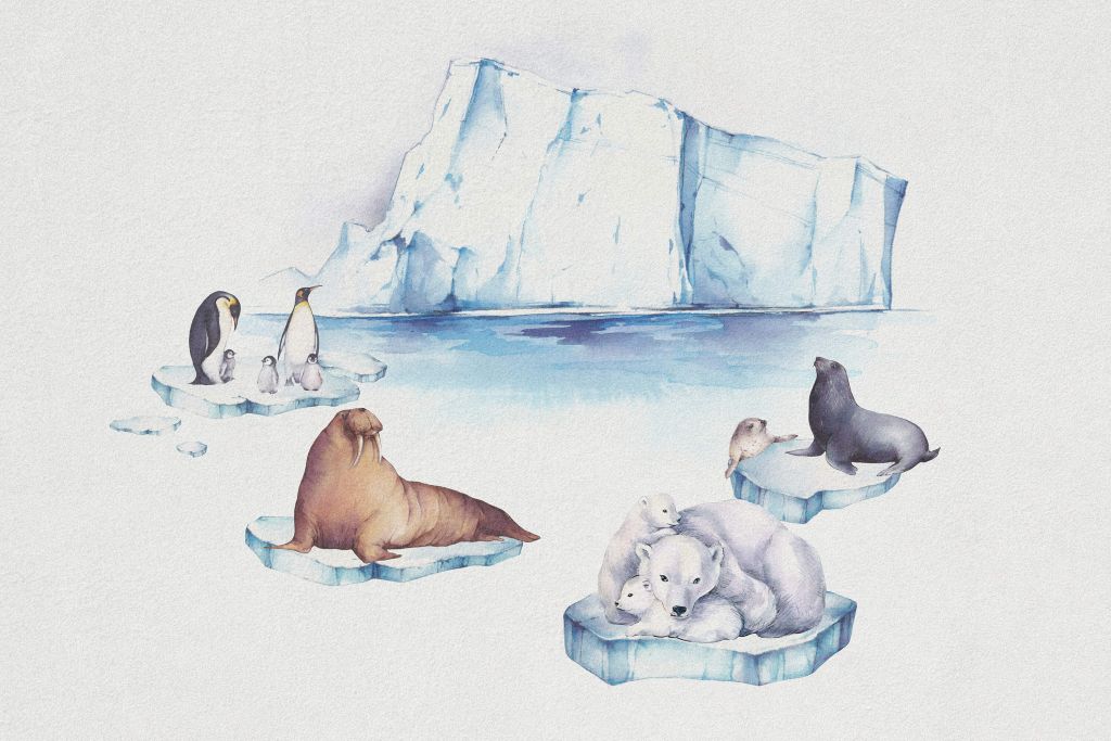 Animales del mundo del hielo
