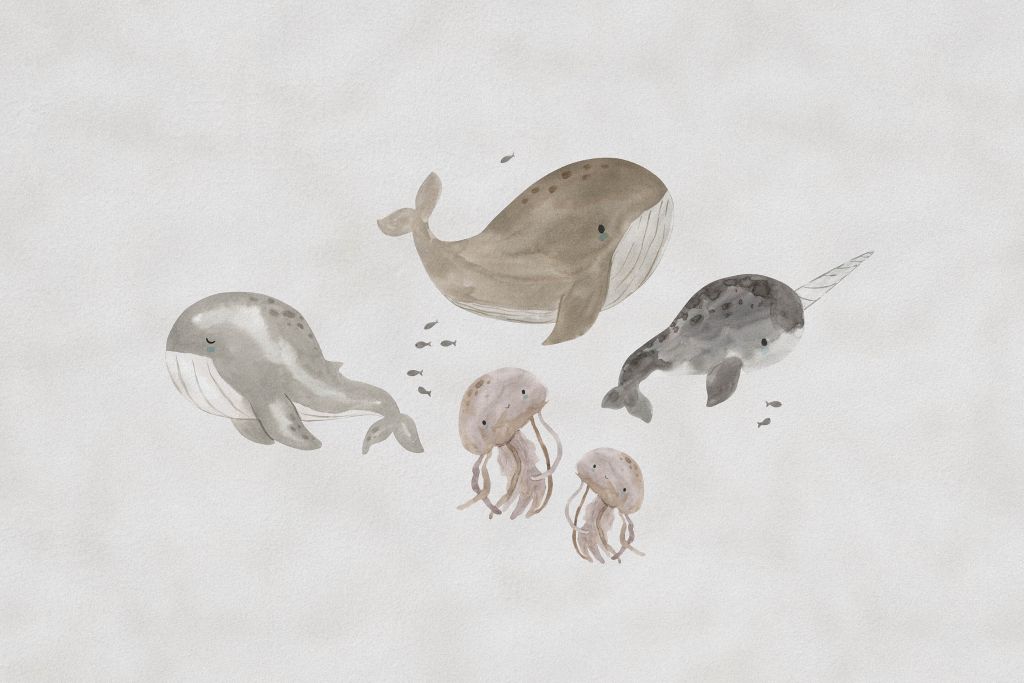 Ballenas en el mar topo