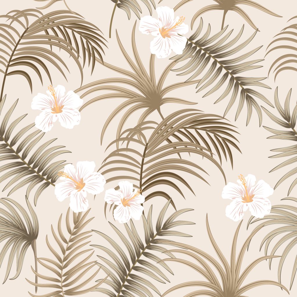 Hojas y flores de palmera