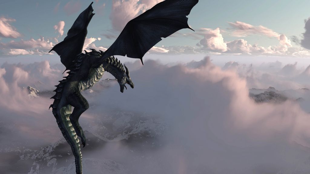 Dragón sobre las nubes