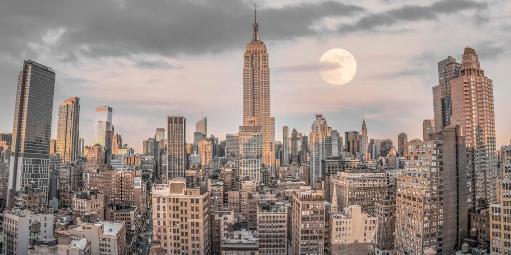 El Empire State Building con el horizonte