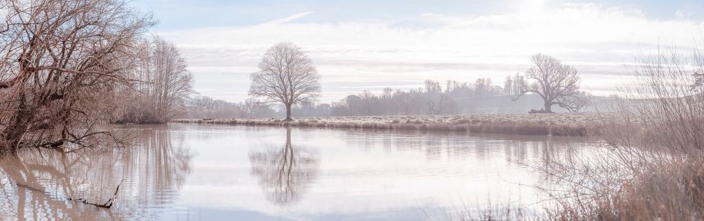 Paisaje invernal abandonado