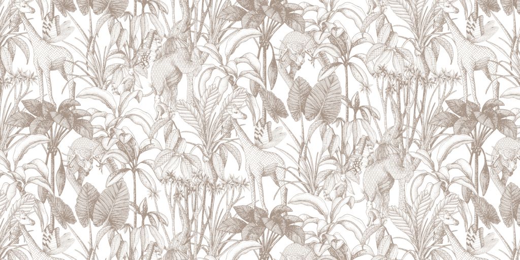 Animales entre las palmeras taupe
