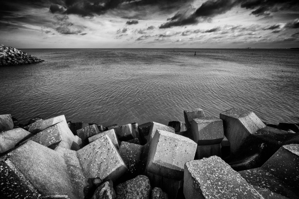 Bloques de hormigón para el puerto de Cadzand Bad 