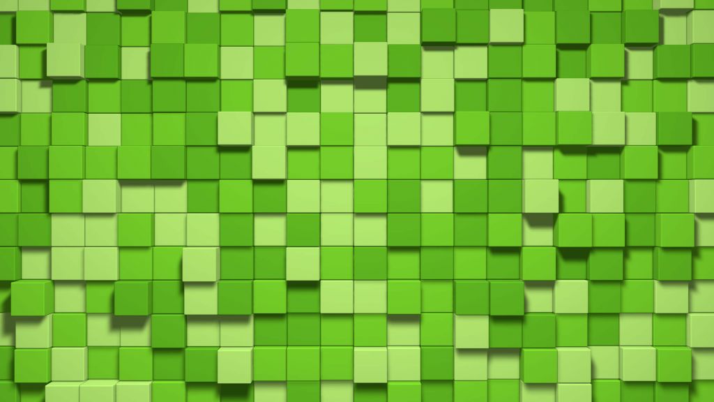 Bloques de hierba en 3D de Minecraft