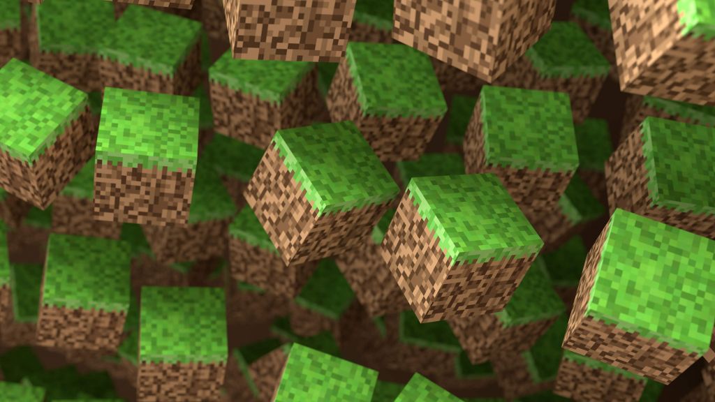 Bloques de hierba 3D de Minecraft