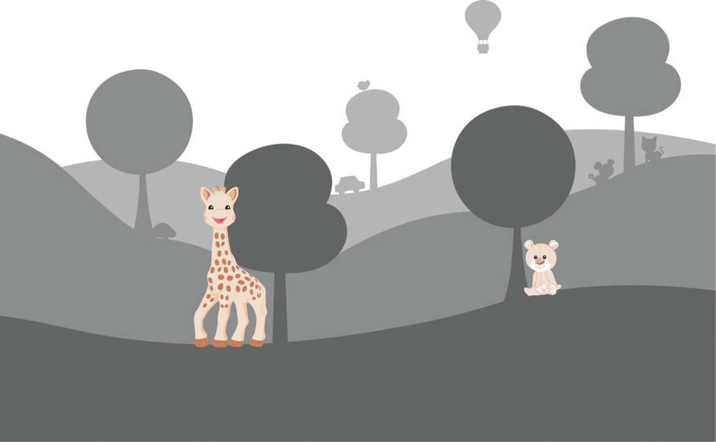 Sophie la girafe® en las colinas