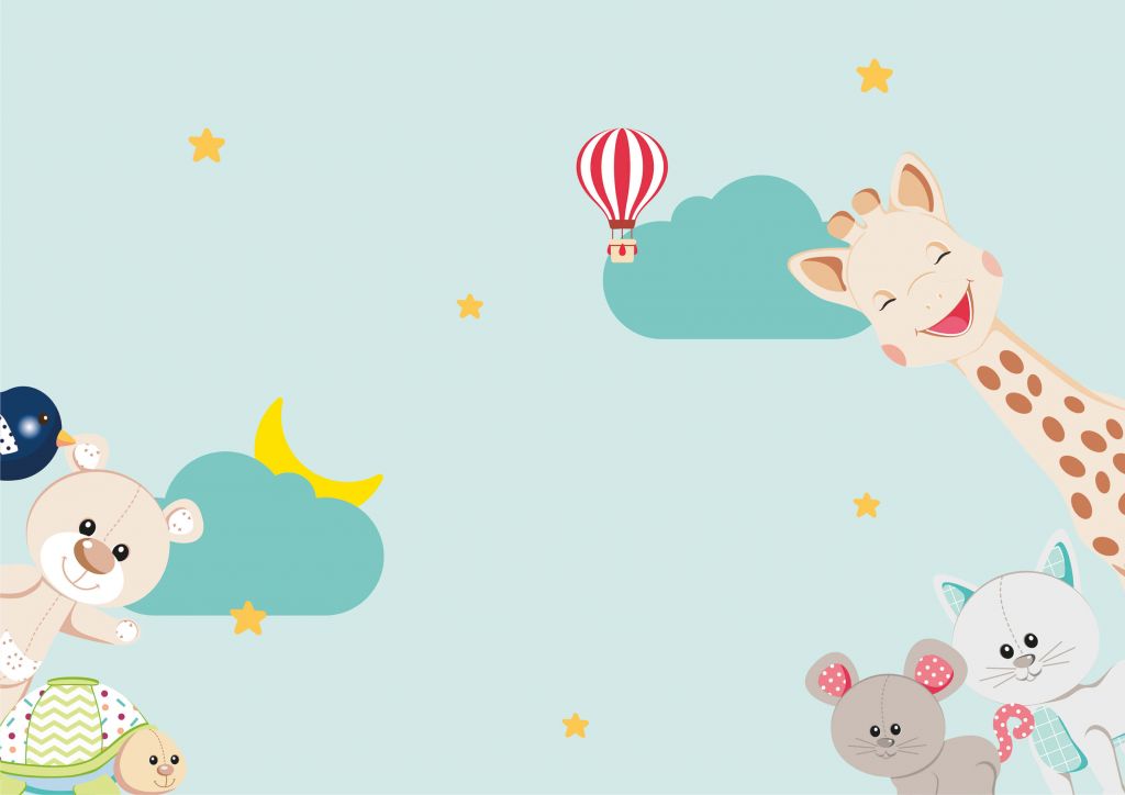 Alegres animales de peluche